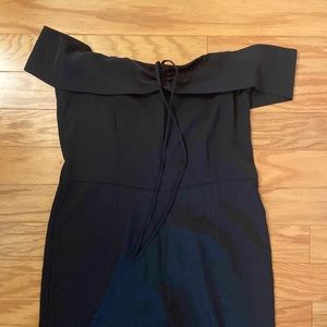 Black, off the shoulder jumpsuit